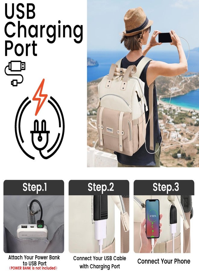 FALANKO Backpack for Women, 15.6 Inch Laptop Backpack with USB Charging Port, Water Resistant Work College Computer Teacher Nurse Doctor Backpack Bookbags Office Business Backpacks - Image 2