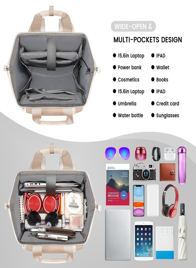 FALANKO Backpack for Women, 15.6 Inch Laptop Backpack with USB Charging Port, Water Resistant Work College Computer Teacher Nurse Doctor Backpack Bookbags Office Business Backpacks - Image 5
