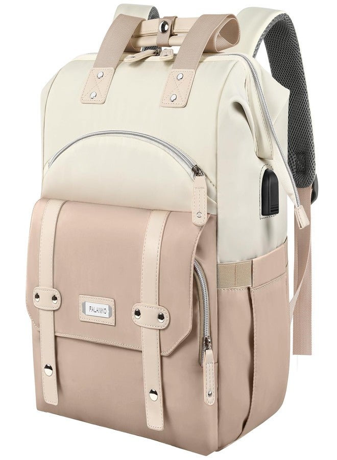 FALANKO Backpack for Women, 15.6 Inch Laptop Backpack with USB Charging Port, Water Resistant Work College Computer Teacher Nurse Doctor Backpack Bookbags Office Business Backpacks - Image 1