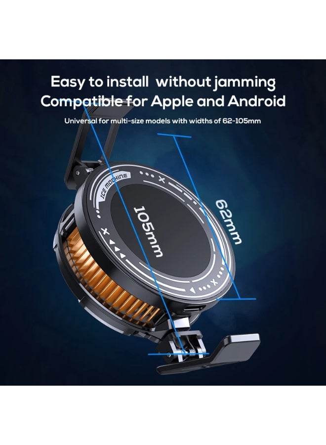 Memo Magnetic Phone Cooler Cell Phone Cooler CX07 Phone Fan Cooler for 2.83-3.66 inches iOS/Android Semiconductor Heatsink Cooling for Gameing, Black+RGB  - Image 3