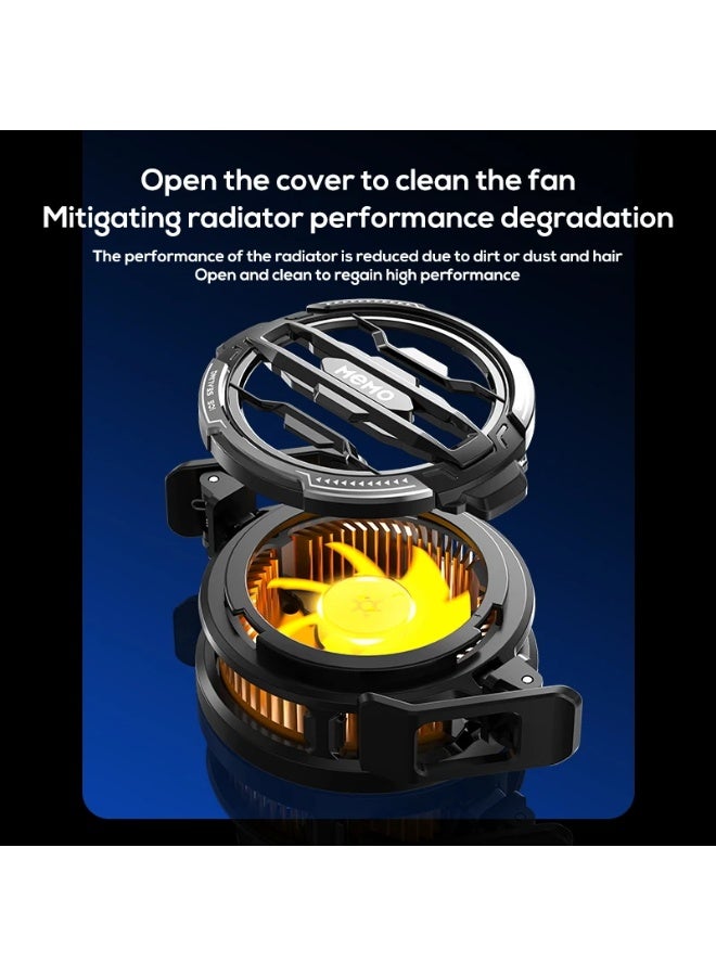 Memo Magnetic Phone Cooler Cell Phone Cooler CX07 Phone Fan Cooler for 2.83-3.66 inches iOS/Android Semiconductor Heatsink Cooling for Gameing, Black+RGB  - Image 4