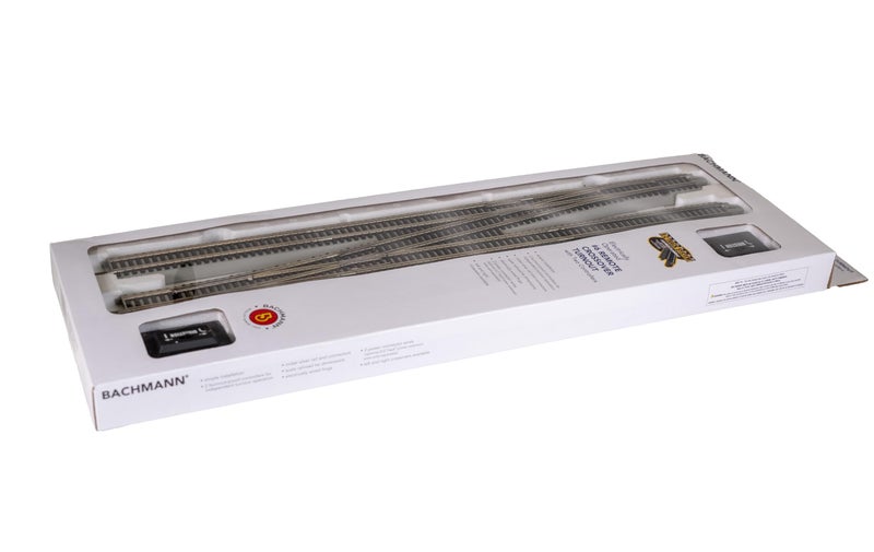Bachmann Trains قطارات باخمان - تقاطع عن بعد E-Z TRACK #6 - يسار (1/صندوق) - سكة فضة نيكل مع قاعدة رمادية - مقياس HO - Image 2