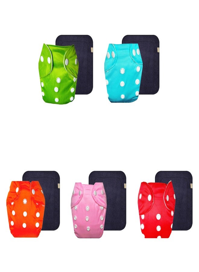 حفاضات قماشية دمبلدو لايت مع حشوة سوداء (عبوة من 5) | شعور بالجفاف والراحة | قابلة لإعادة الاستخدام والغسل | سهلة التنظيف | موثوق بها من قبل الأمهات | من 3 أشهر إلى سنتين | للجنسين - Image 1