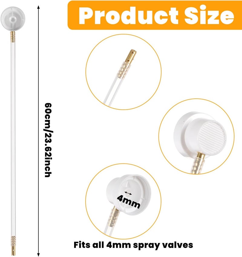 Sibba 2 Pcs Spray Tip Nozzle Extension Hose 360 Degrees Extension Hose Male Stem Spray Cans Hose Attachments Auto Car Nozzle Film 4.5mm Extension for Aerosol Supplies Multi-purpose fine material - Image 3