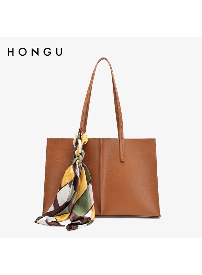 Hongu Leather Handbag, Shoulder Bag And Tote Bag With Large Capacity For Commuting, Women's Scarf Bag, Birthday Gift For Girlfriend - Image 2