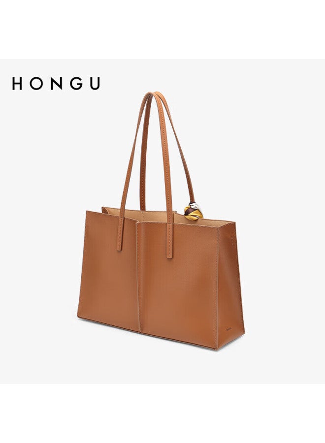 Hongu Leather Handbag, Shoulder Bag And Tote Bag With Large Capacity For Commuting, Women's Scarf Bag, Birthday Gift For Girlfriend - Image 4