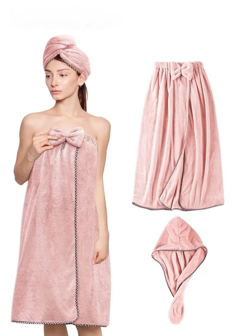 Gigglejoy 2 PCS Bath Towel Set Adjustable Microfiber Soft Towels Bath Wrap Hair Towel Super Absorbent to Quick Drying Hair and Body - Image 1