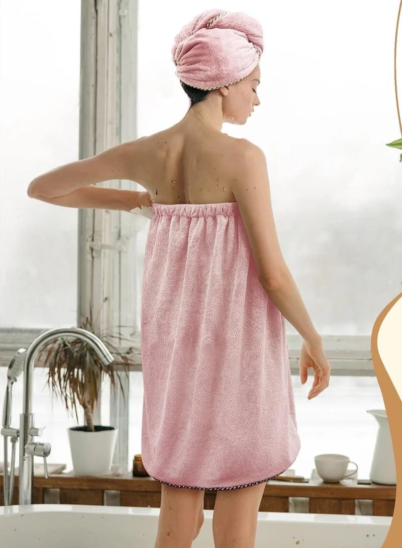 Gigglejoy 2 PCS Bath Towel Set Adjustable Microfiber Soft Towels Bath Wrap Hair Towel Super Absorbent to Quick Drying Hair and Body - Image 2