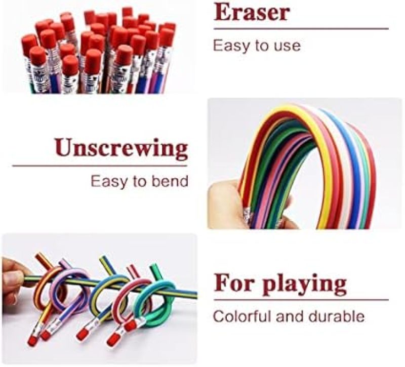 Flexible Pencils 24 Pack Color Magic Pencils - Creative Fun Pencils for Kids School Supplies - Image 4