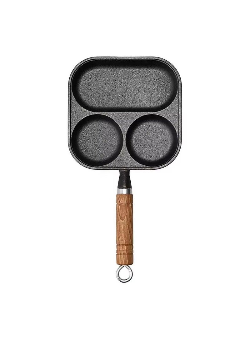 مقلاة متعددة الاستخدامات غير لاصقة من الحديد الزهر – قالب للبيض والبرغر – مقلاة فطور بدون طلاء - Image 1