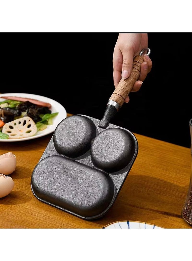 مقلاة متعددة الاستخدامات غير لاصقة من الحديد الزهر – قالب للبيض والبرغر – مقلاة فطور بدون طلاء - Image 2