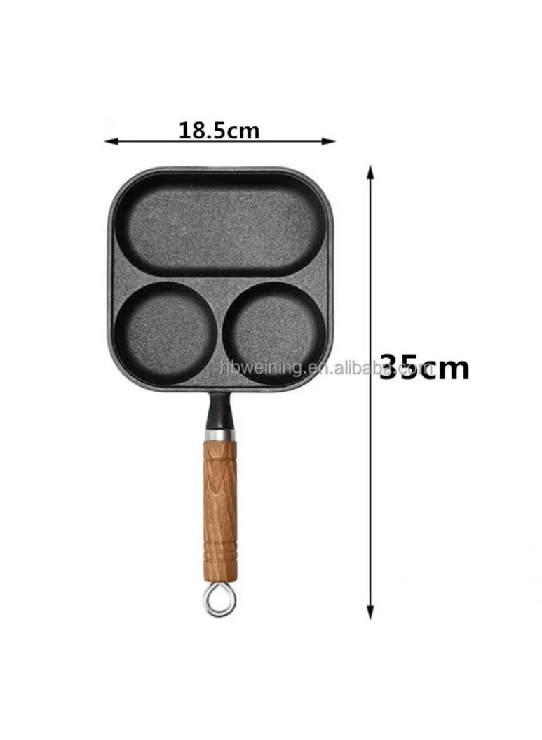 مقلاة متعددة الاستخدامات غير لاصقة من الحديد الزهر – قالب للبيض والبرغر – مقلاة فطور بدون طلاء - Image 3