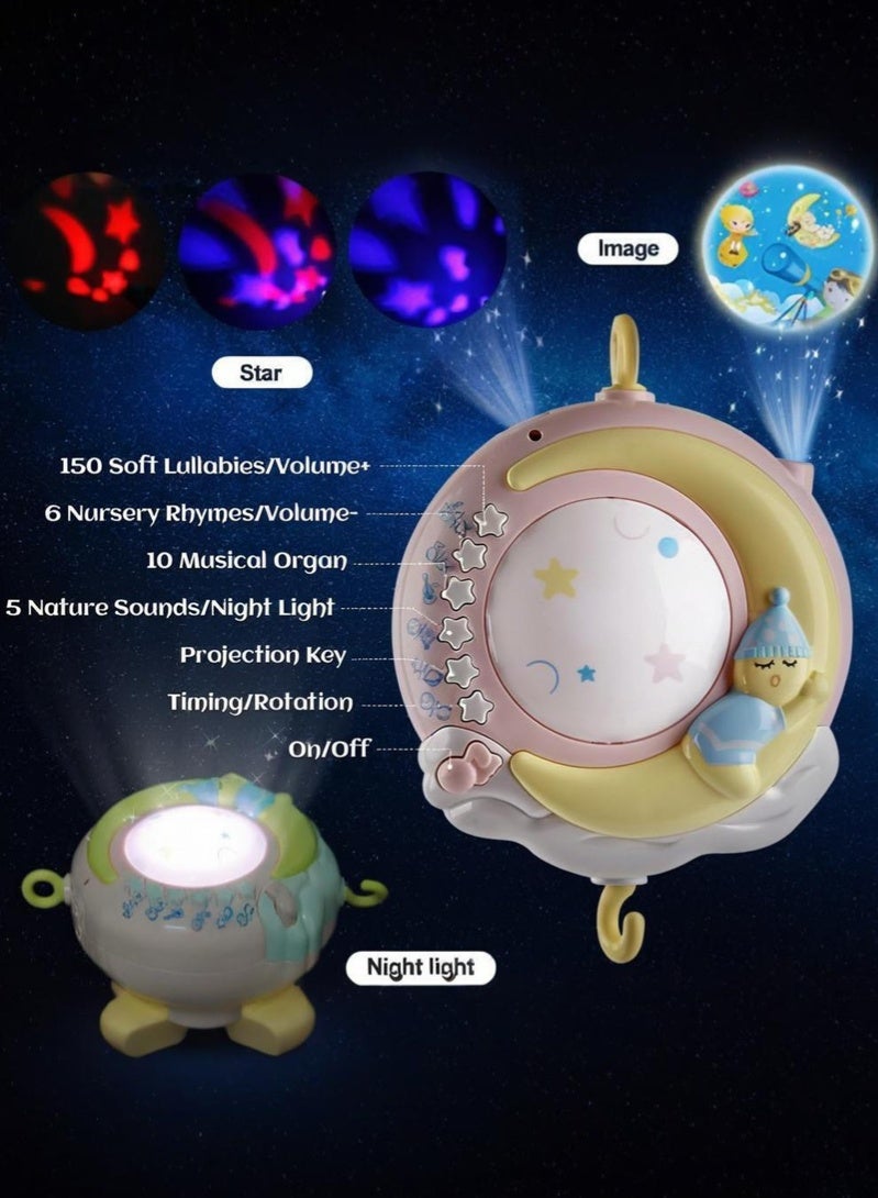 KIIUMI Baby Musical Crib Mobile with Projector and Night Light with Timing Function 360 Degrees Rotating Rattles Infants Crib Hanging Toys Take Along Mobile Music Box and Rattle Newborn Baby Gift - Image 4