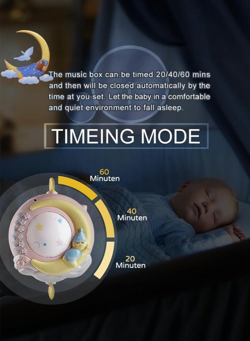 KIIUMI Baby Musical Crib Mobile with Projector and Night Light with Timing Function 360 Degrees Rotating Rattles Infants Crib Hanging Toys Take Along Mobile Music Box and Rattle Newborn Baby Gift - Image 5