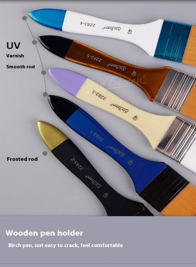 Xinbowen 6-Piece Nylon Hair Paint Brush Set - Ideal for Watercolor, Acrylic, and Oil Painting - Image 5