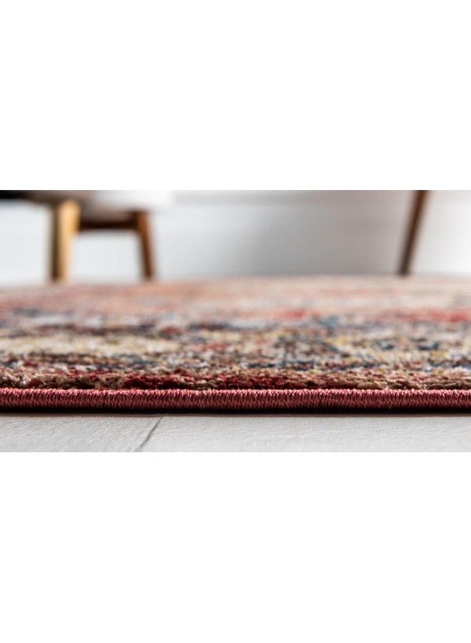 Unique Loom Utopia Collection Area Rug Larissa (2'X 6' 1" Runner Terracotta Blue) - Image 5