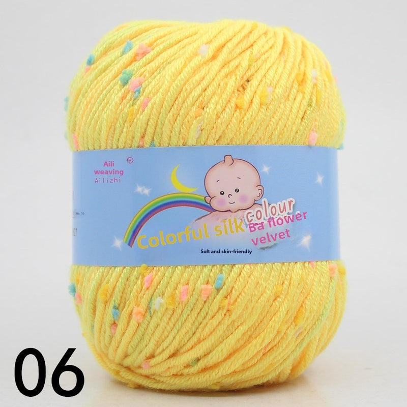 Multicolor Chunky Hand-Knit Yarn for DIY Sweaters 06 Chicken Yellow Color Dot 
