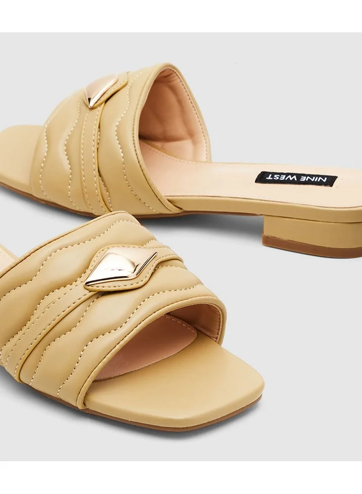 NINE WEST  Metal Accent Slide Sandals for Women | Best Price UAE