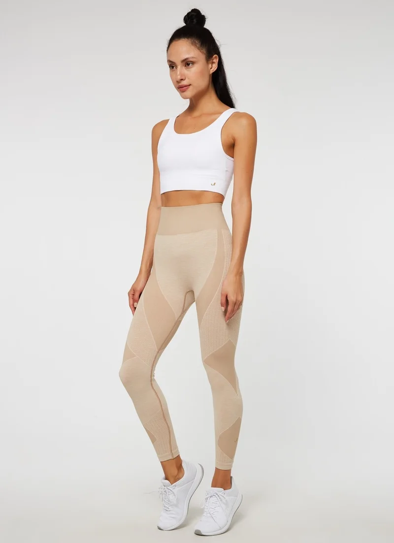 Jerf Bonita Pattern Detailed Shaper Tights Beige