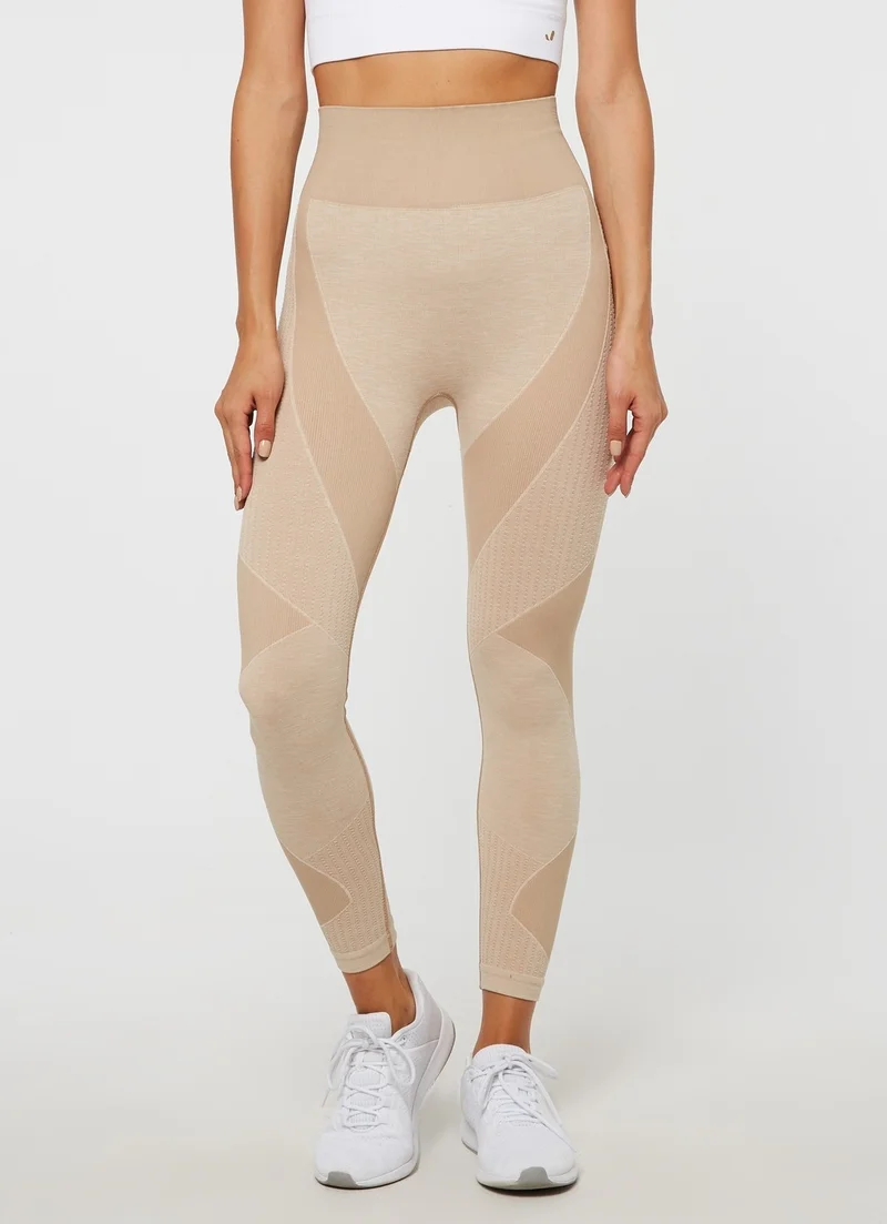 Jerf Bonita Pattern Detailed Shaper Tights Beige