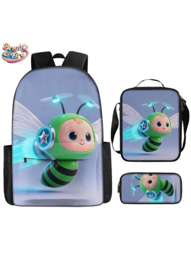 Bright Li Fire Unlock the new fashion of childish fun! Three-piece set of bags, cartoon elements for children and teenagers (students, children, friends' outings, mountain climbing, schooling, etc. can be used) - 32  - Image 1