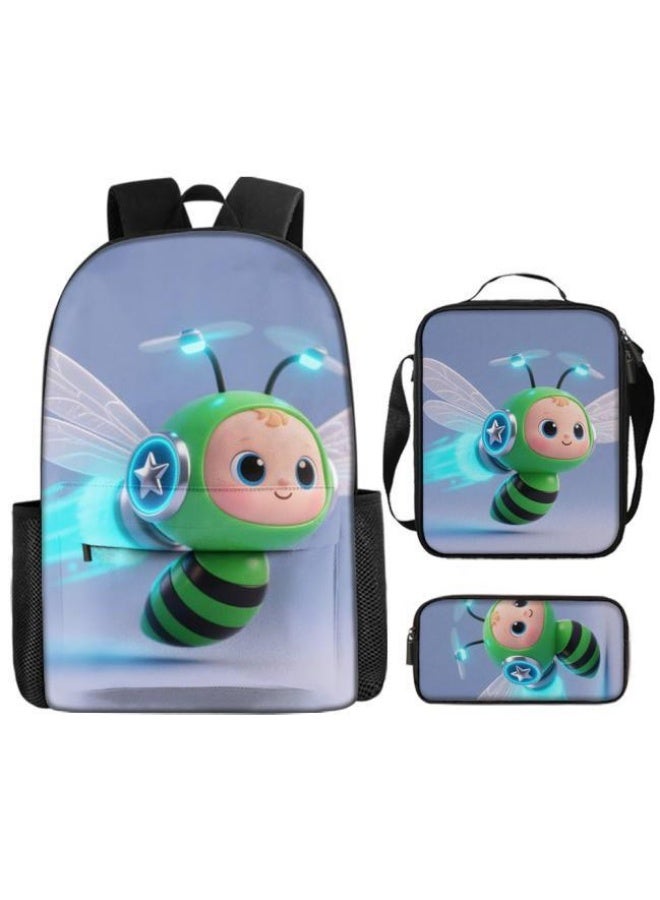 Bright Li Fire Unlock the new fashion of childish fun! Three-piece set of bags, cartoon elements for children and teenagers (students, children, friends' outings, mountain climbing, schooling, etc. can be used) - 32  - Image 2