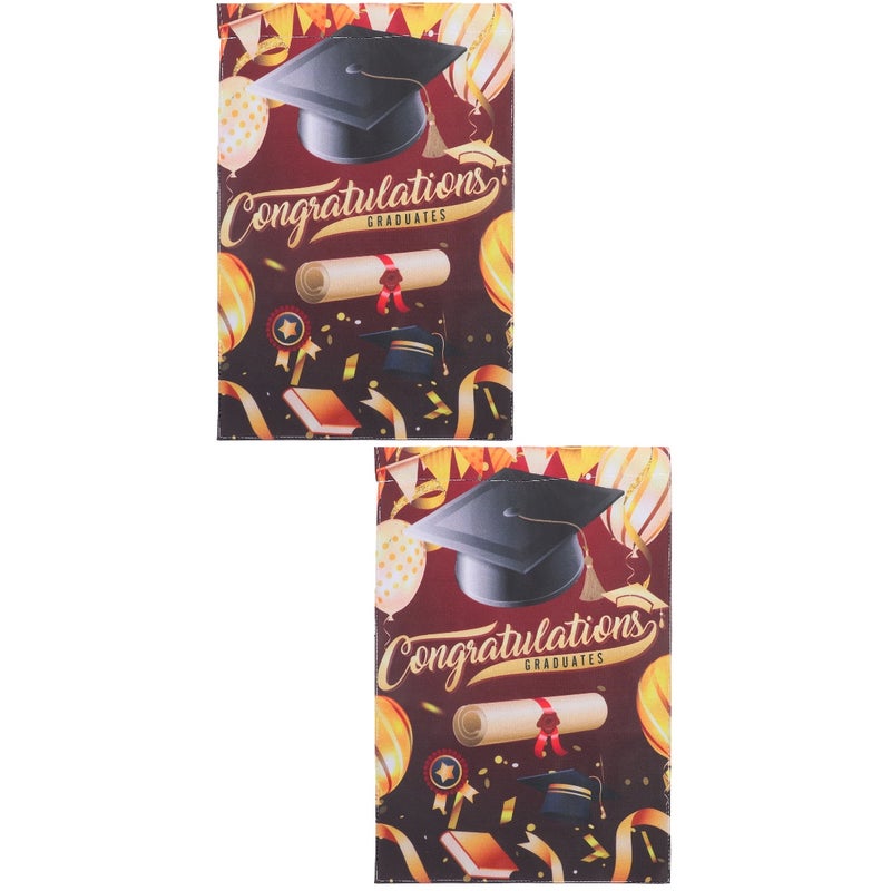 2pcs Graduation Party Garden Flag Outdoor Yard Welcome Flag Festival Garden Flag Graduation Flag - Image 1