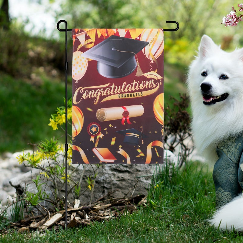 2pcs Graduation Party Garden Flag Outdoor Yard Welcome Flag Festival Garden Flag Graduation Flag - Image 2
