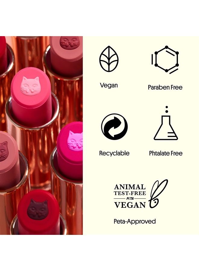 Purrfect Pout, Lip Stain With Jojoba Oil and Vitamin E, Semi-Sheer Finish, Natural Lipstick, Purrincess