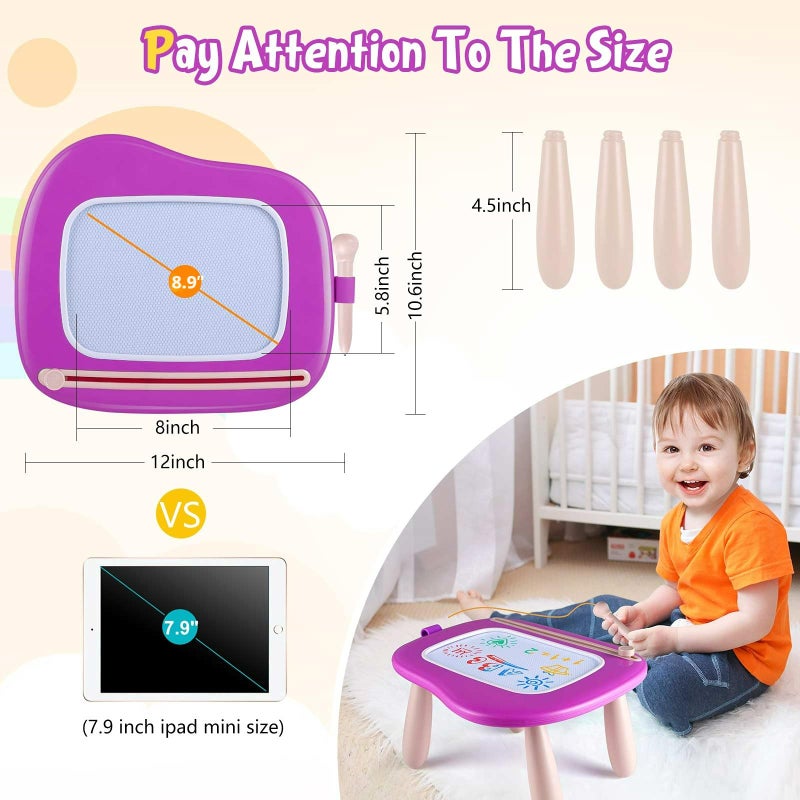 Smasiagon Toddler Toys Age 12 Year Old Boys Girls Magnetic Drawing Doodle Board Valentines Day Gifts for Kids Educational Learning Toys for 1 2 3 Year Old Boys Girls Birthday Gifts Purple - Image 3
