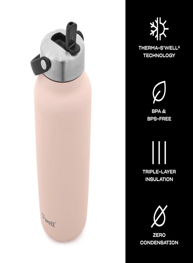 S'well زجاجة س'ويل المصنوعة من الفولاذ المقاوم للصدأ المعاد تدويره مع غطاء قشة قابل للطي ومقبض، 40 أونصة، ملح الهيمالايا، حاويات معزولة ثلاثية الطبقات تحافظ على المشروبات باردة لمدة 54 ساعة وساخنة لمدة 12 ساعة - Image 3
