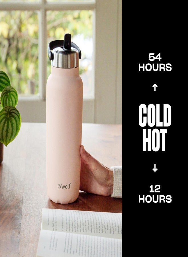 S'well زجاجة س'ويل المصنوعة من الفولاذ المقاوم للصدأ المعاد تدويره مع غطاء قشة قابل للطي ومقبض، 40 أونصة، ملح الهيمالايا، حاويات معزولة ثلاثية الطبقات تحافظ على المشروبات باردة لمدة 54 ساعة وساخنة لمدة 12 ساعة - Image 2