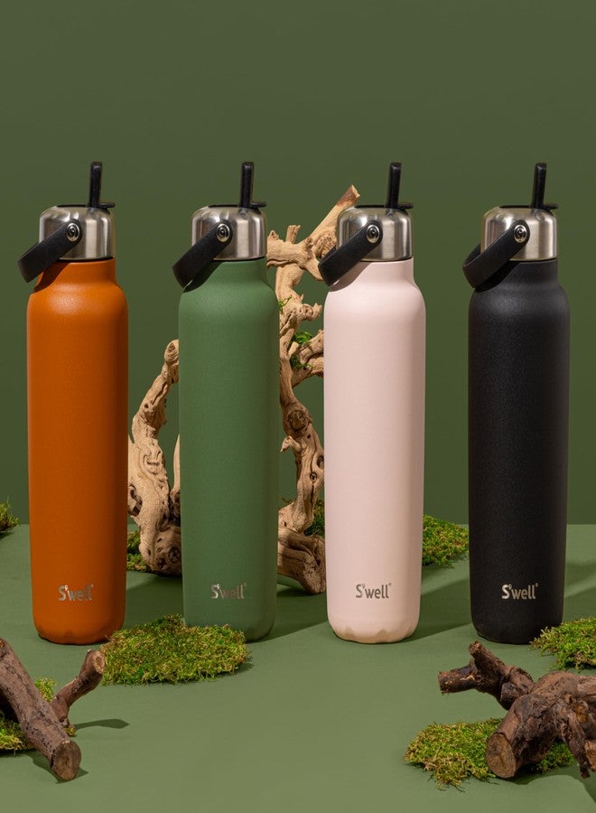 S'well زجاجة س'ويل المصنوعة من الفولاذ المقاوم للصدأ المعاد تدويره مع غطاء قشة قابل للطي ومقبض، 40 أونصة، ملح الهيمالايا، حاويات معزولة ثلاثية الطبقات تحافظ على المشروبات باردة لمدة 54 ساعة وساخنة لمدة 12 ساعة - Image 5