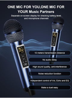 Smart Berry S39 Pro Portable Bluetooth Speaker With 2 Microphones UHF Wireless Karaoke Machine For Adults And Kids Speaker System With Gradual Colorful LED Lights For Home Party  - Image 4