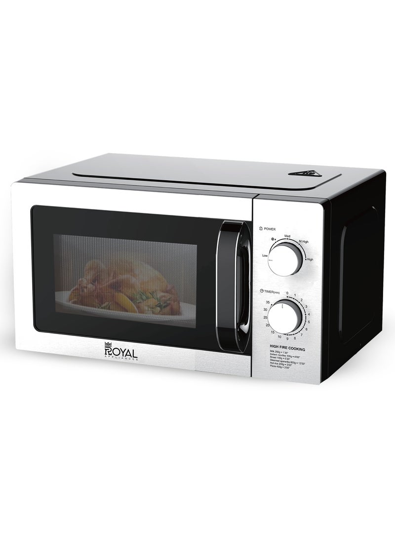 Royal Microwave Oven 20L 700W 5 Power Levels with Timer – RA-20XM3 Silver Black 20 L 700 W RA-20XM3 Silver Black 20 L 700 W RA-20XM3 Silver Black - Image 1