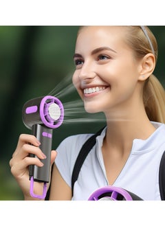 Portable Handheld Turbo Fan - with Rechargeable Battery - Ultra-Quiet for Instant Cooling - Perfect Summer Gift for Office Travel Outdoor（purple）