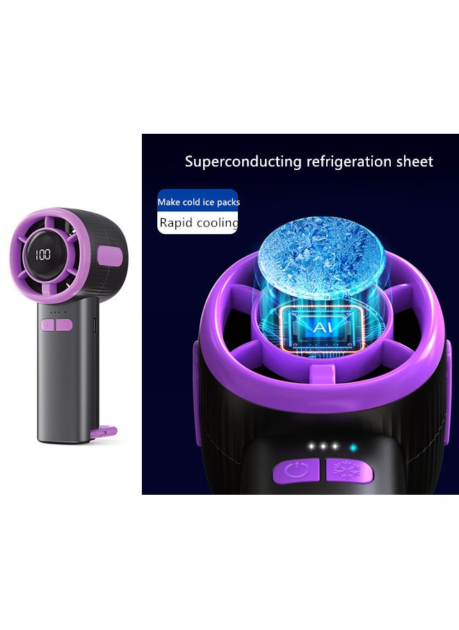 Generic - Portable Handheld Turbo Fan - with Rechargeable Battery - Ultra-Quiet for Instant Cooling - Perfect Summer Gift for Office Travel Outdoor（purple） - Image 1