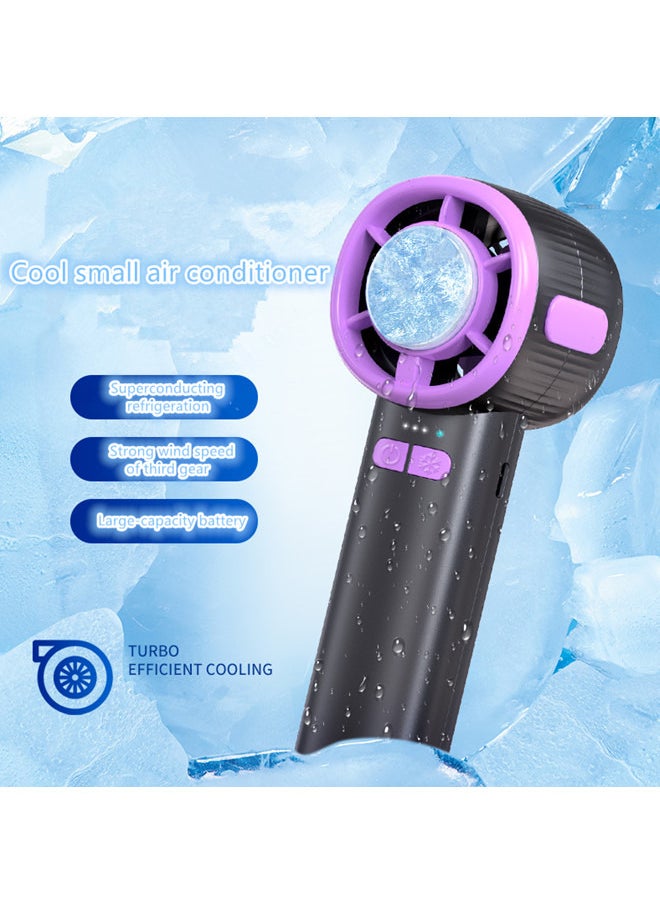 Generic - Portable Handheld Turbo Fan - with Rechargeable Battery - Ultra-Quiet for Instant Cooling - Perfect Summer Gift for Office Travel Outdoor（purple） - Image 1