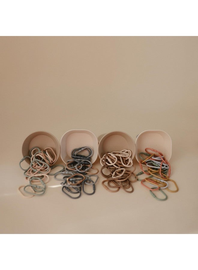 mushie mushie Baby Chain Link Rings Toy 12-Count | Multiuse Car Seat Stroller Connecting Toy (Periwinkle, Mustard, Green, Coral)  - Image 3