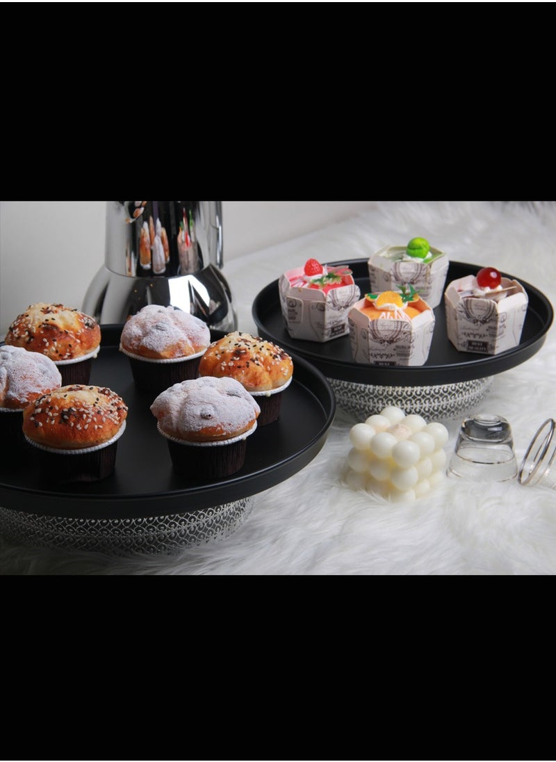 Generic - Serving plate holder for sweets and nuts with a luxurious royal touch (30cm)(26cm) - Image 1