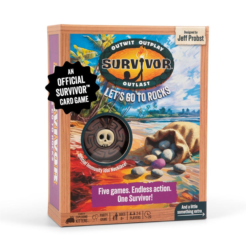 Exploding Kittens Survivor Lets Go to Rocks Game for Ages 8 2 to 6 Players Strategy and Challenge Party Game with Rocks Cards and Immunity Necklace - Image 3