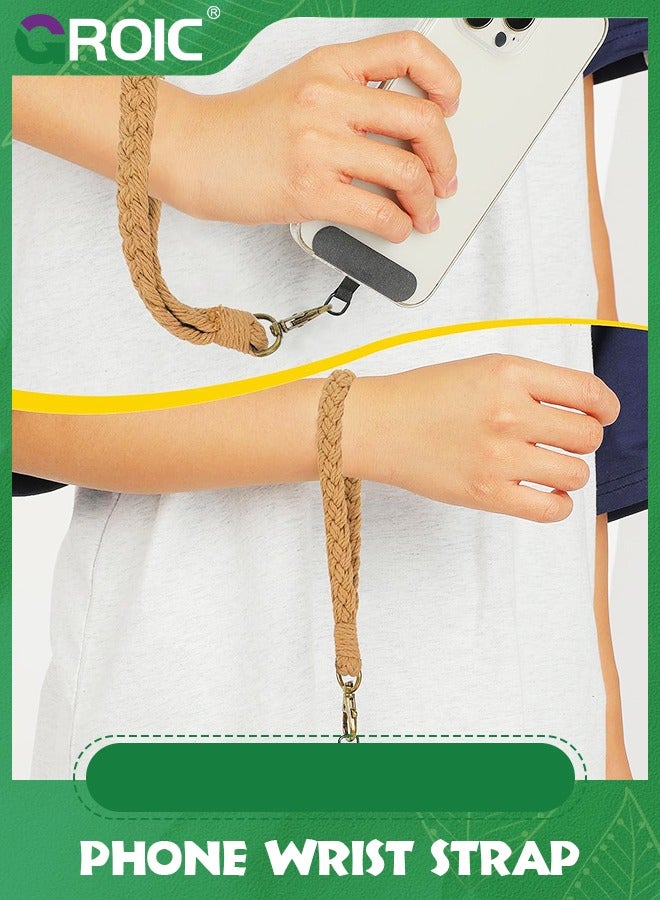 GROIC 2 PCS Phone Wrist Strap, Cell Phone Lanyard, with 2 Phone Tether Tab, Handmade Macrame Keychain, Phone Case Wrist Lanyard for Women Girls - Image 5