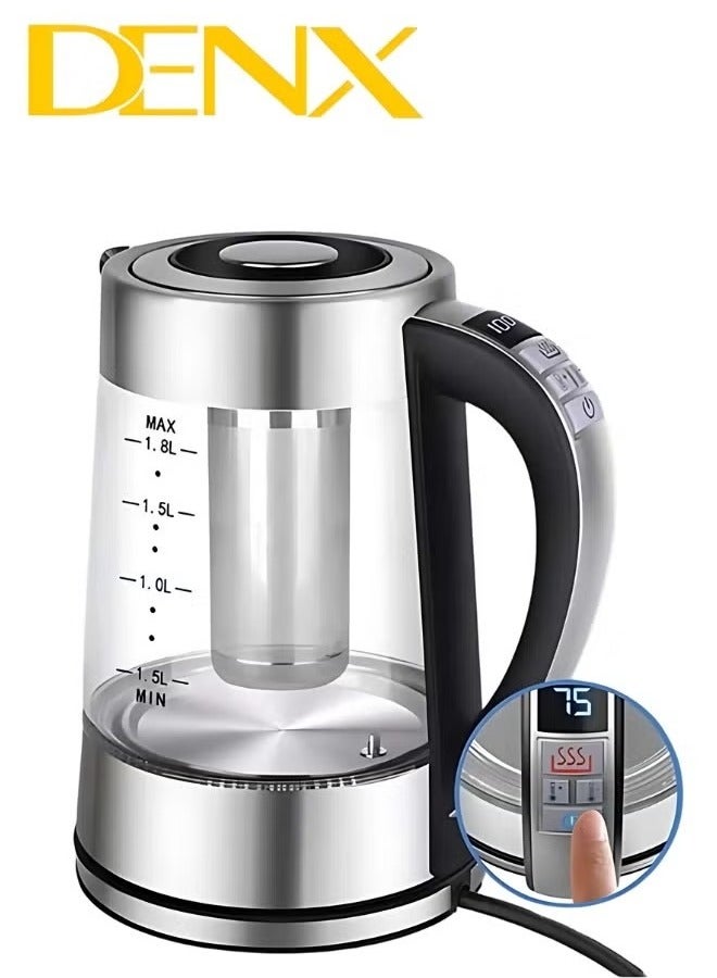 دينكس غلاية كهربائية سعة 1.8 لتر مع تحكم 12 درجة حرارة تصل إلى 24 ساعه، فلتر من الفولاذ المقاوم للصدأ  1500 وات - Image 1