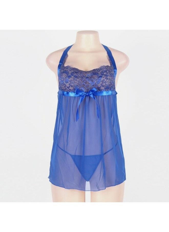 Women's Lace Halter Nightgown Dress Sleep Clothes G-String Wear No: 02  - Image 3