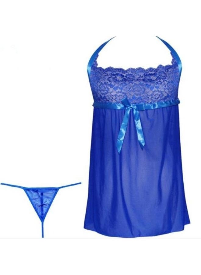 Women's Lace Halter Nightgown Dress Sleep Clothes G-String Wear No: 02  - Image 1