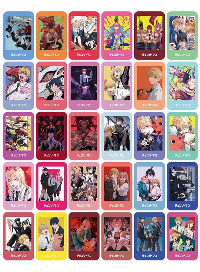 30 Pcs Chainsaw Man Cute Anime Lomo Card Polaroid Photocards - Image 2