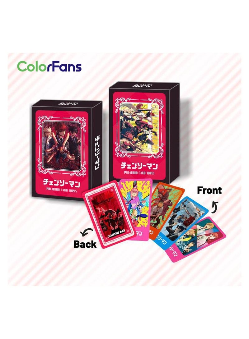 30 Pcs Chainsaw Man Cute Anime Lomo Card Polaroid Photocards - Image 1