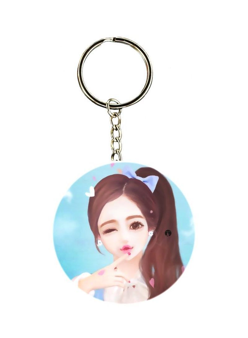 Anime Girl Printed Keychain