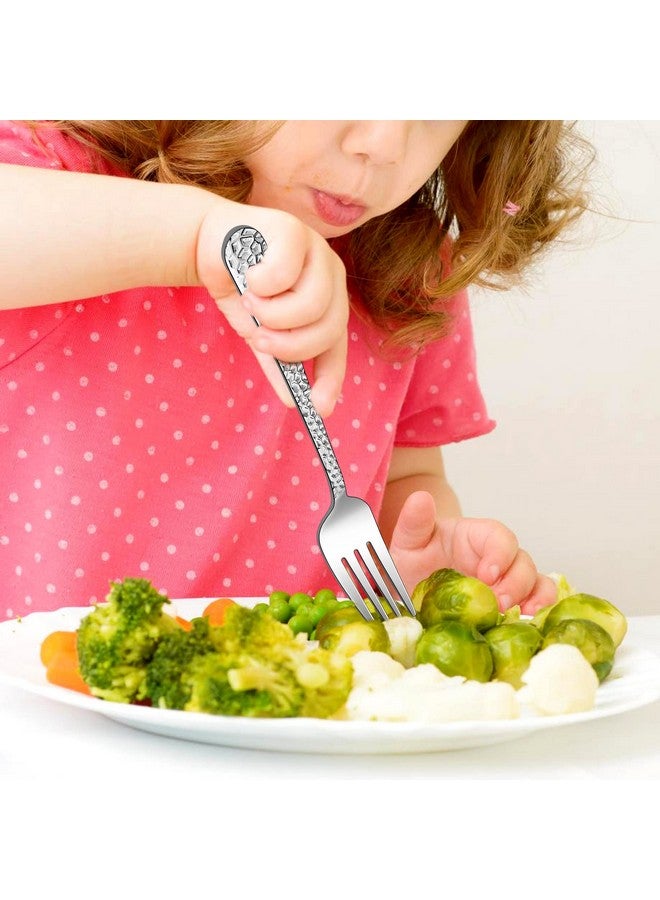 LIANYU 15-Piece Kids Utensils Silverware Set, Stainless Steel Toddler Hammered Flatware Cutlery, Children Tableware Includes Knives Forks Spoons, Dishwasher Safe - Image 4