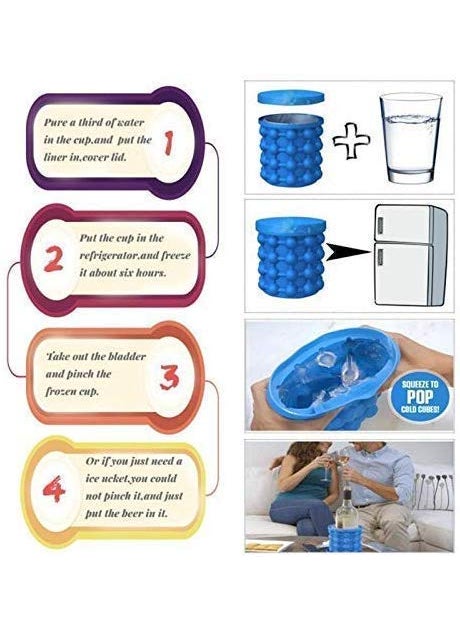 STHITI STHITI Silicone Ice Cube Maker The Innovation Space Saving Ice Cube Maker Bucket Revolutionary Space Saving IceBall Makers for Home Party and Picnic  - Image 3
